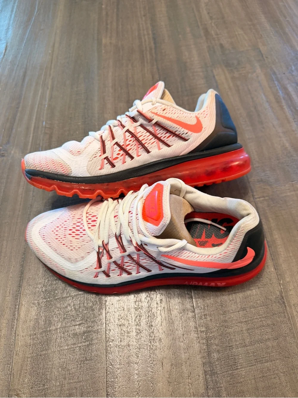 Nike Air Max White Black Bright Crimson Running Shoes Men's Size 9.5